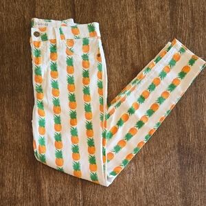 Pistola Pineapple Print Jeans, Size 27